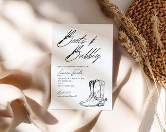 Customizable DIY Bridal Shower Invite Template, Western Writing Design, Bachelorette Party Invitation, Western wedding, Digital Download