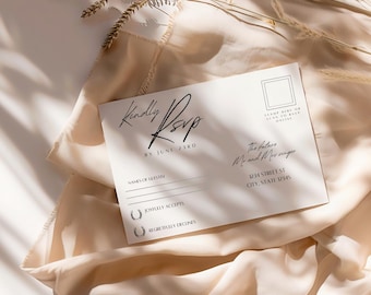 Modèle de carte QR RSVP personnalisable faire-part de mariage bricolage, conception de toile sur le thème de l'écriture occidentale, faire-part de mariage occidental, téléchargement numérique