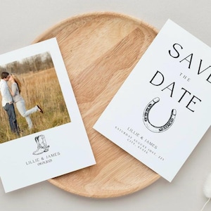 Customizable, DIY, Wedding Save the Date Template, Western Farm Wedding, Canva Design, Western Wedding Invitation, Digital Download