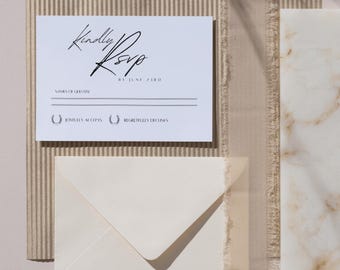 Anpassbare DIY Hochzeitseinladung Antwortkartenvorlage, Western Lettering Themed Canva Design, westliche Hochzeitseinladung, digitaler Download