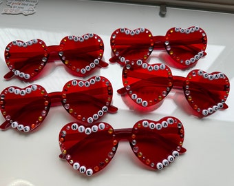 Niall Horan hand decorated love heart glasses