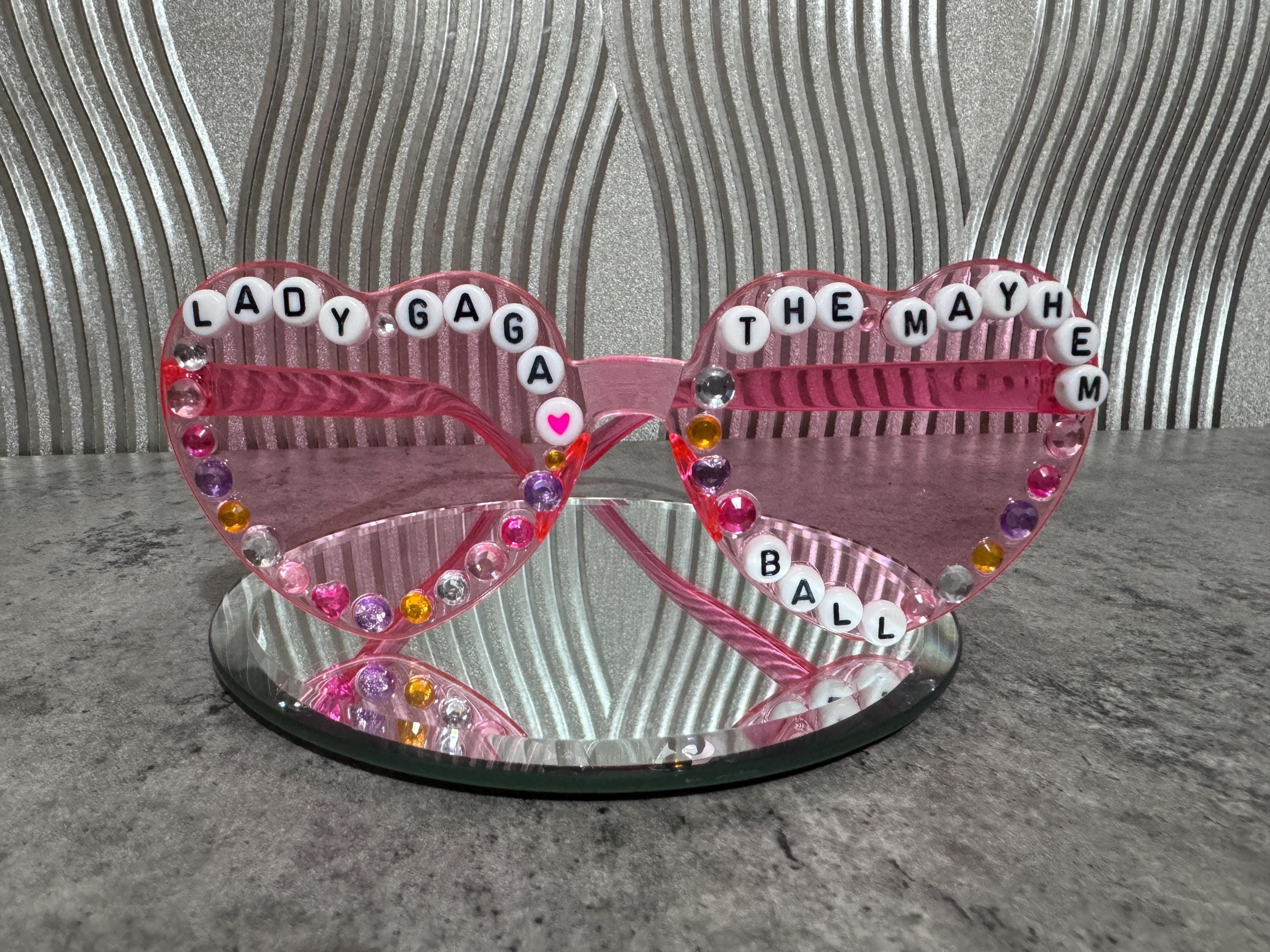 Lady Gaga - Hand Decorated Love Heart Glasses - Etsy
