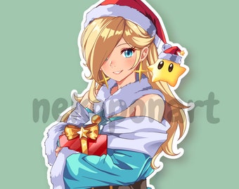 Rosalina & Luma Holiday Vinyl Sticker | Super Mario