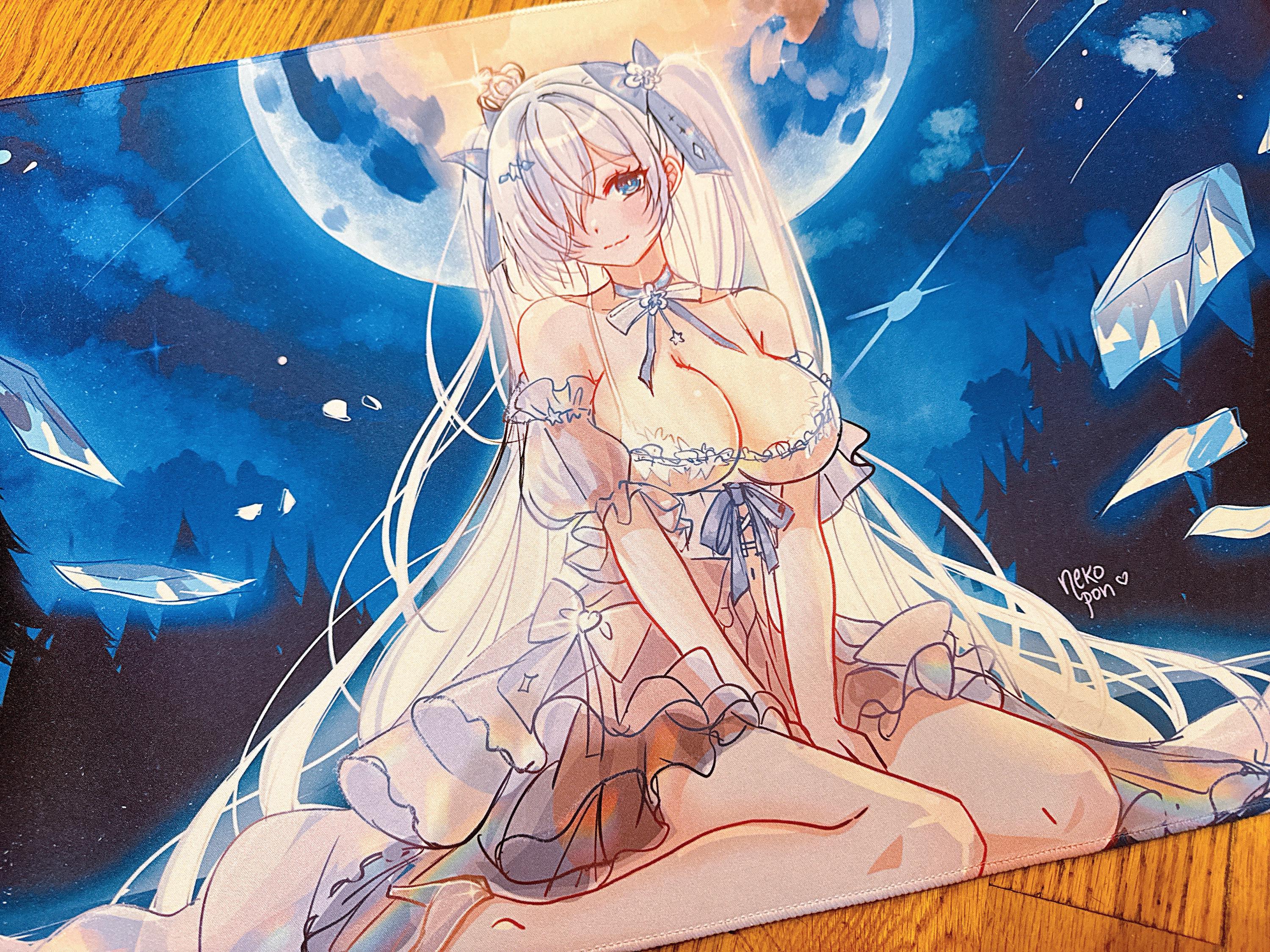 Grand tapis de bureau Princesse en verre Cendrillon 70 x 40 cm | Déesse de la victoire NIKKE