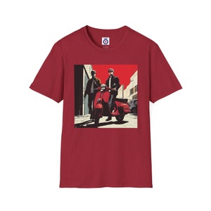 Mod Vespa Lambretta TShirt Frank Miller Comic Top British Scooter Tee Quadrophenia Ska Trojan Tee Northern Soul Top 60s Scooter Pop Art Gift
