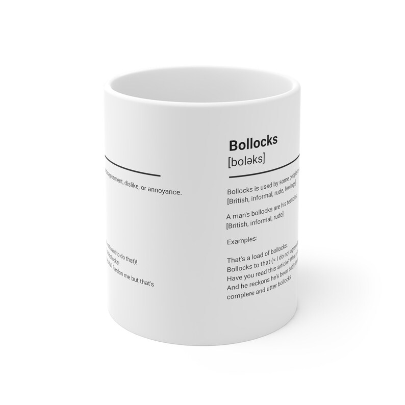Bollocks British Slang Mug Funny English Phrases Cup Great Old Sayings