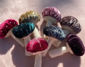 Handmade Velvet Mushrooms