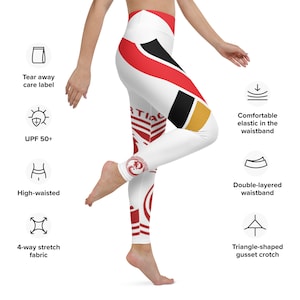 Red Dragon White Yoga Leggings