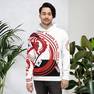 Red Dragon White Hoodie