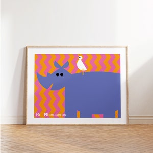 R is for Rhinoceros Art Print