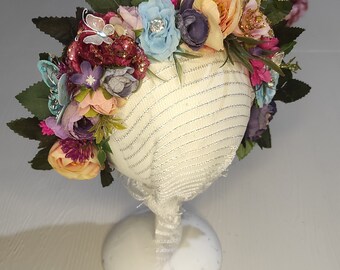 Flower halo Crown,   Bridal headpiece Accessories, floral halo, Flower hair wreath, Wedding crown, Flower headband