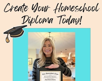 Custom diploma template, highschool diploma, homeschool diploma, customizable, digital download, diploma template, editable diploma,