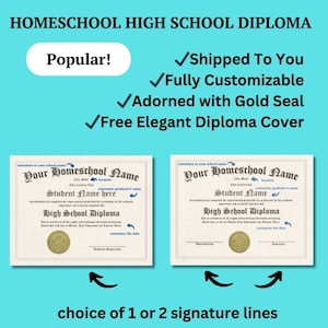 Diploma personalizado, Diploma de escuela secundaria de educación en el hogar hecho a medida, Diploma de educación en el hogar, Diploma personalizable y editable, Diploma de educación en el hogar imprimible