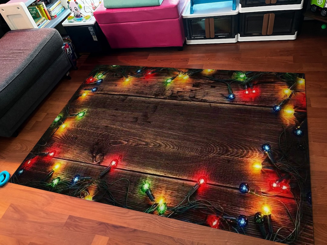 Customizable Carpet Christmas Lights Rug Christmas Tree Rug Etsy