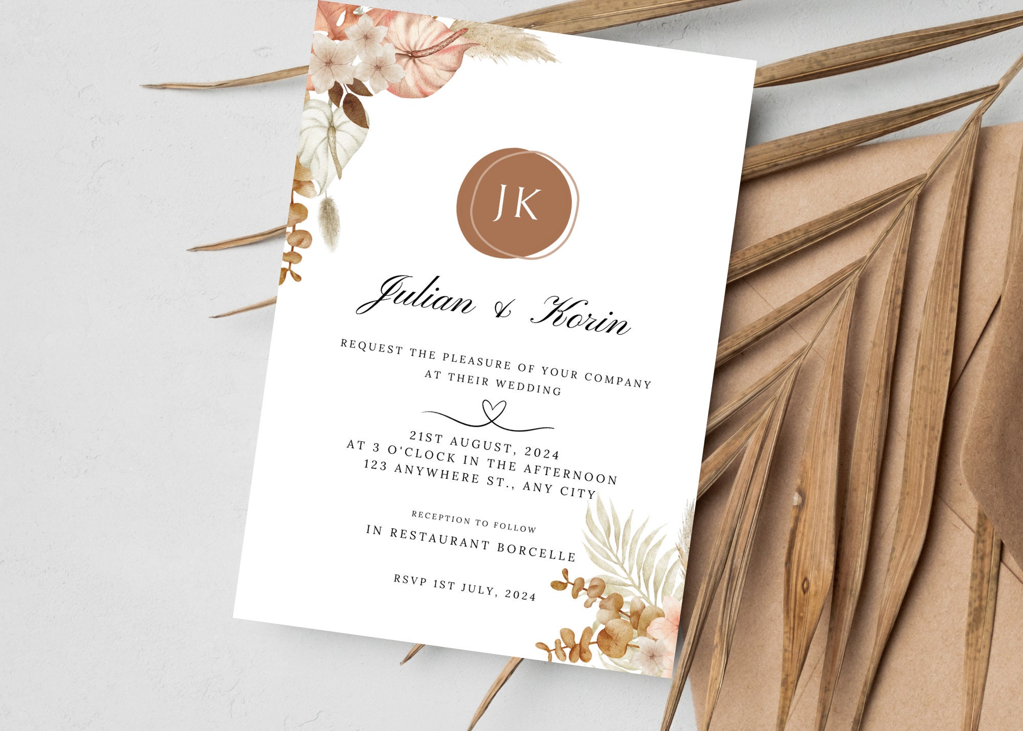 Boho Wedding Invitation - Etsy