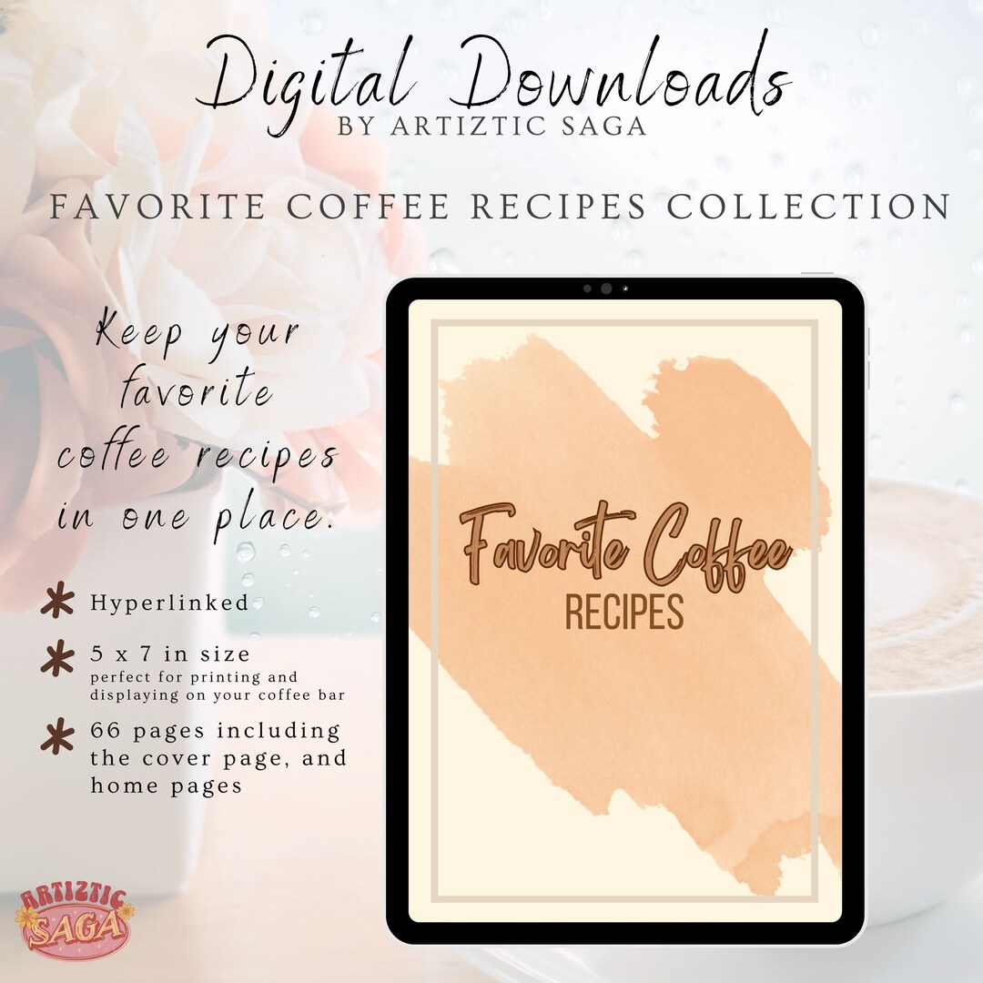 Digital Favorite Coffee Recipes Collection Notebook for Goodnotes ...