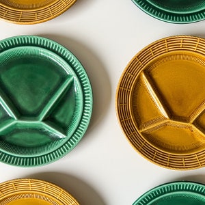 Digoin Sarreguemines fondue plates | Made in France | Yellow AVAILABLE | Green SOLD