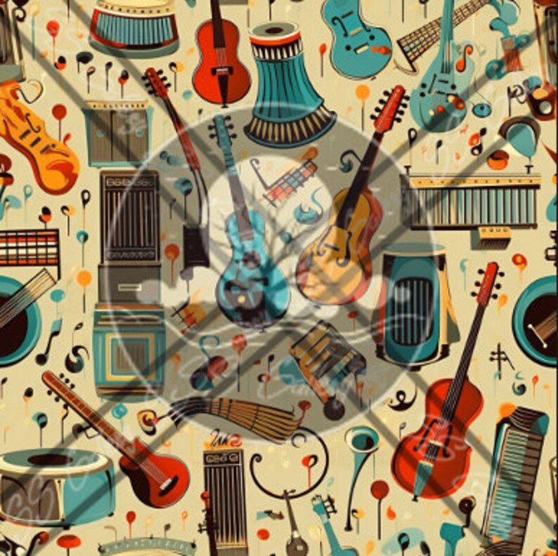 Musical Instruments Patterns and Imagery Pack [5 Images] - Etsy