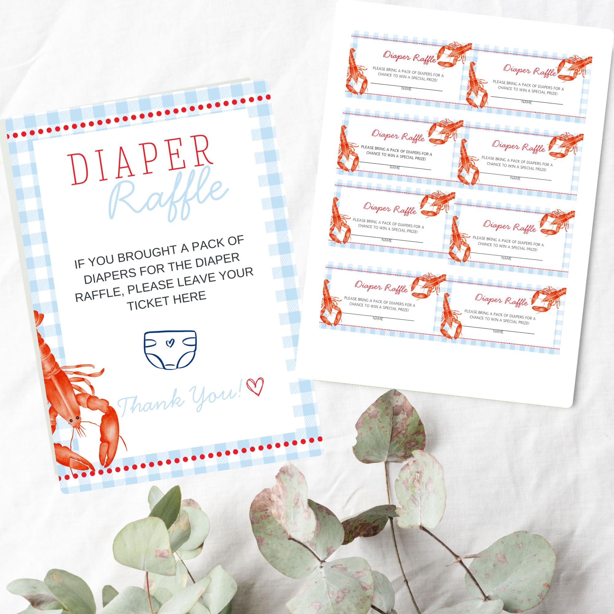 Crawfish Baby Shower Diaper Raffle Ticket Set (digital Download ...