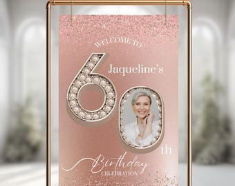 Invito per il 60° compleanno in oro rosa: Champagne Cheers (modello digitale) - Italia