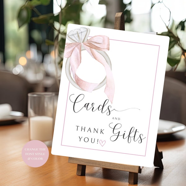 She's Tying the Knot Blush Bridal Shower Table Signs Pack, Custom Sign Pink Bow Bridal Shower Sign, Editable Ring Bridal Shower Signage