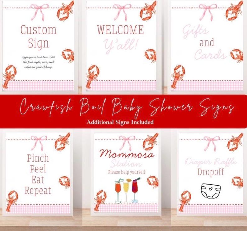 Crawfish Baby Shower Diaper Raffle Ticket Set (digital Download ...