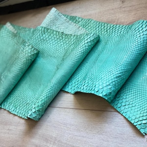 Echt mint-python-slangenleer voor het maken van portemonnees, tassen en accessoires