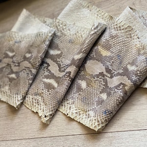 Genuine Python Snake Skin Leather Strip – Natural Exotic Leather for Wallets