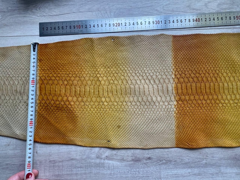 Italian python leather with natural scale texture and gradient finish