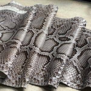 Luxury Genuine Grey Snake Skin, Exotic Leather, Python Skin, Snake Leather for Wallets