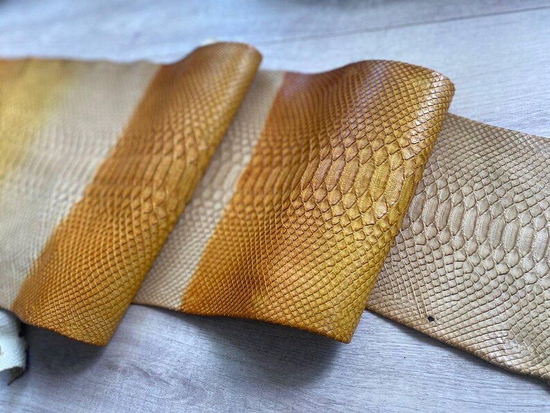 Premium gradient snake leather with authentic reptile texture