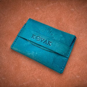 Gepersonaliseerde leren portemonnee met voorvak – slanke EDC-portemonnee cadeau, portemonnee herenflap, dames leren portemonnee, aangepaste portemonnee. Gratis op maat