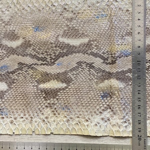 Natural python skin leather for bag details straps and decorative inserts