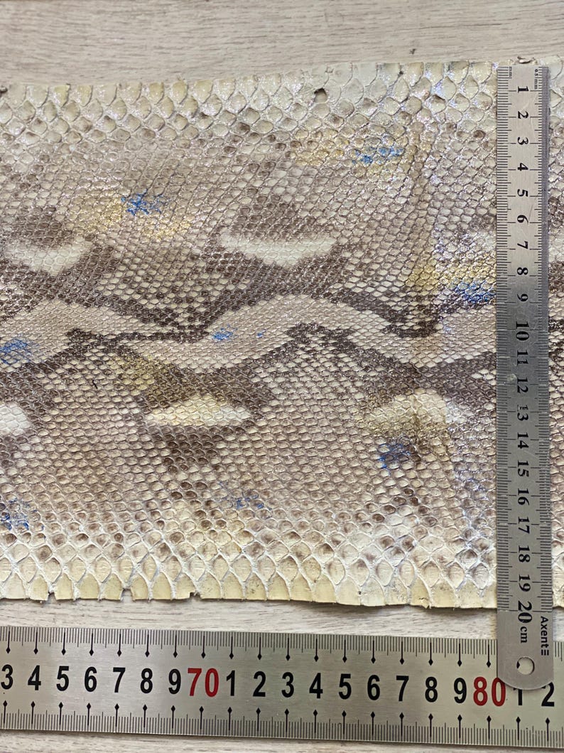 Natural python skin leather for bag details straps and decorative inserts