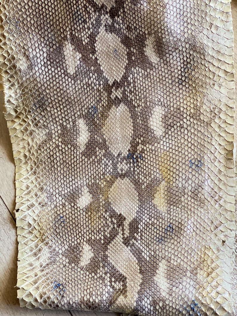 Python skin leather strips for wallets watch straps and leather inserts