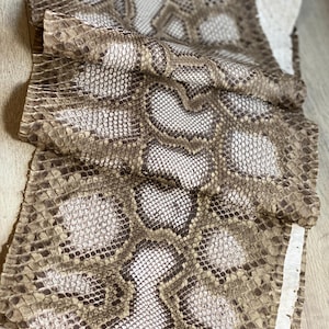 Natural Brown Snake Skin, Exotic Leather, Genuine leather scraps for Wallets, Bags & Leathercraft