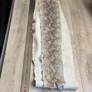 Genuine snake skin leather with soft flexible structure and reptile texture