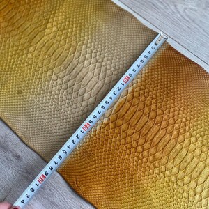 Cream to caramel gradient python leather for notebook covers and handbags