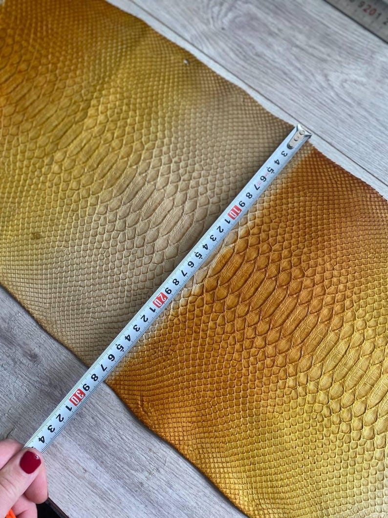 Cream to caramel gradient python leather for notebook covers and handbags