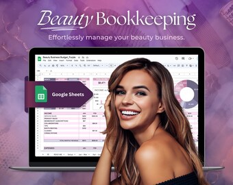 Beauty Business Bookkeeping Spreadsheet Small Business Bookkeeping Spreadsheet Google Sheets Income and Expense Tracker Nail Tech Lash Tech