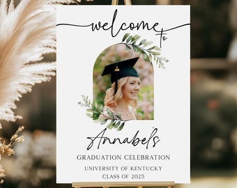 Minimalist Graduation Welcome Sign Modern Custom Graduation Celebration Class of 2025 Graduate Gift Personalized Signage Foam Board Decor