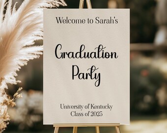 Custom Graduation Welcome Sign Graduation Celebration Class of 2025 Decoration Personalized Event Signage Foam Board Minimalist Party Decor
