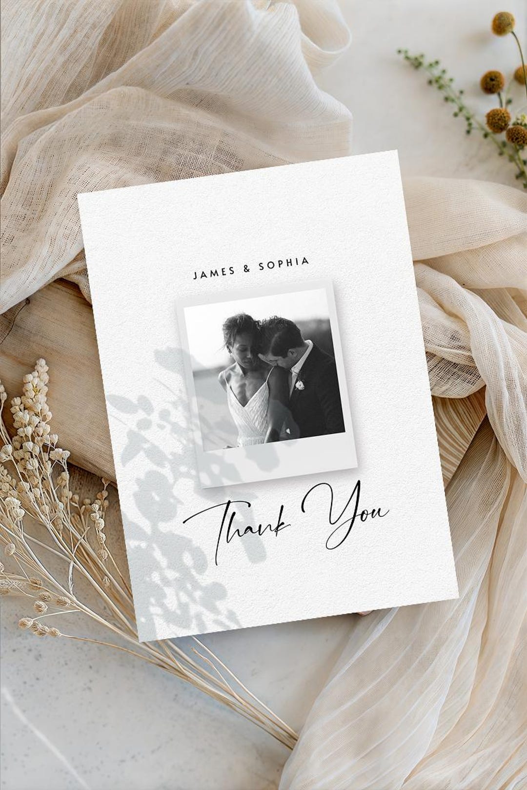 Printed Thank You Wedding Cards With Envelopes Custom Folded Cards With ...