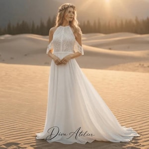 etsy chiffon wedding dress Chiffon Wedding Dress