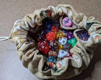 Medium Dice Bag/Travel Jewelry Bag Star Wars Mandalorian theme with interior pockets