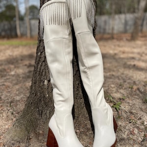 Witte cowgirllaarzen met strassteentjes – glamourwesternlaarzen voor dames