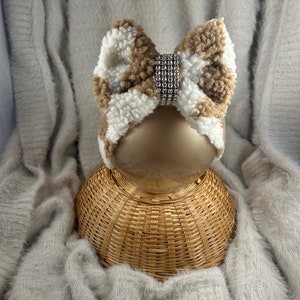 TEDDY SHERPA HEADWRAP | | Rhinestone | Baby Girl Bow