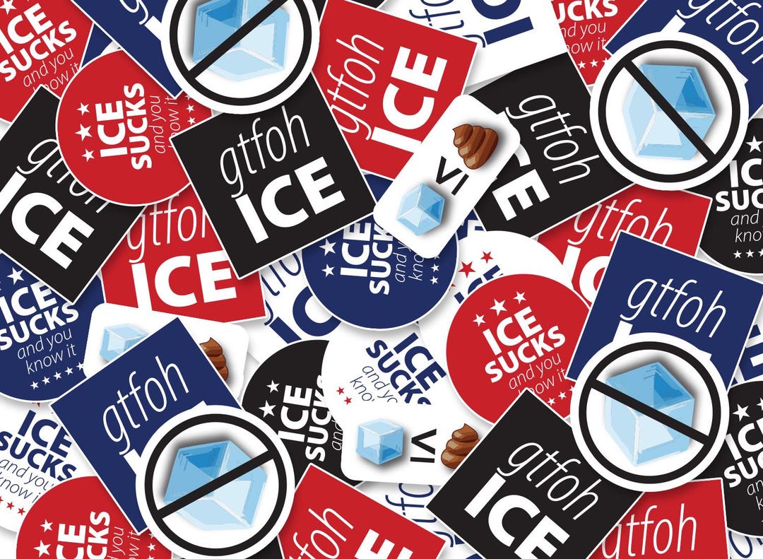 Anti ICE Stickers (40 Pack - ICE Sucks, Gtfoh ICE, Activist, Political ...