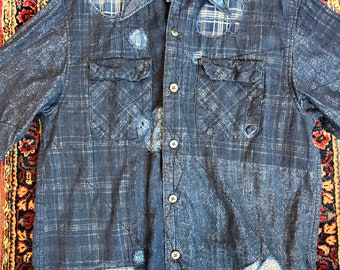 Kapital Kountry IDG Indigo Patchwork NORA-DOT Board Shirt Size 2