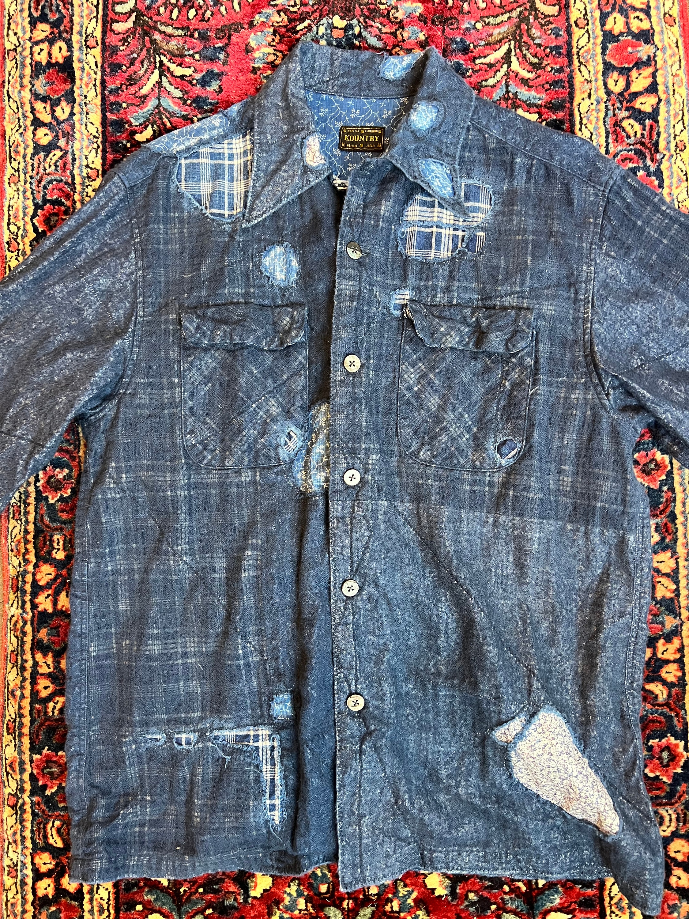 KAPITAL KOUNTRY❁AZUMAコート❁半纏 KAPITAL Shirt (Long Sleeve) 8Oz IDG×IDG Denim Juban Shirt
